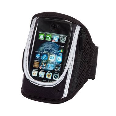 Transparentný obal na mobil s pásom na ruku, čierna